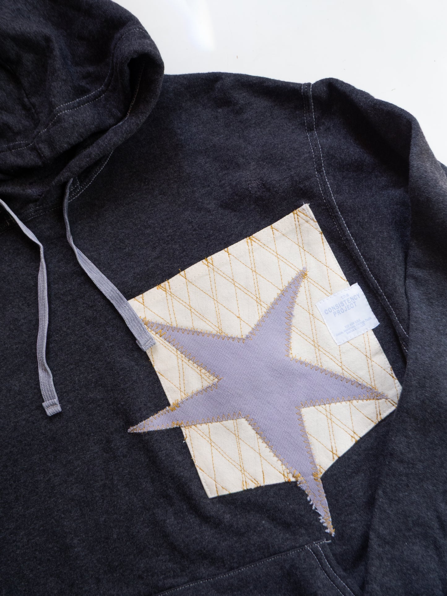 Reworked Pocket Hoodie (Size S/M) - Purple and Gold Star Design