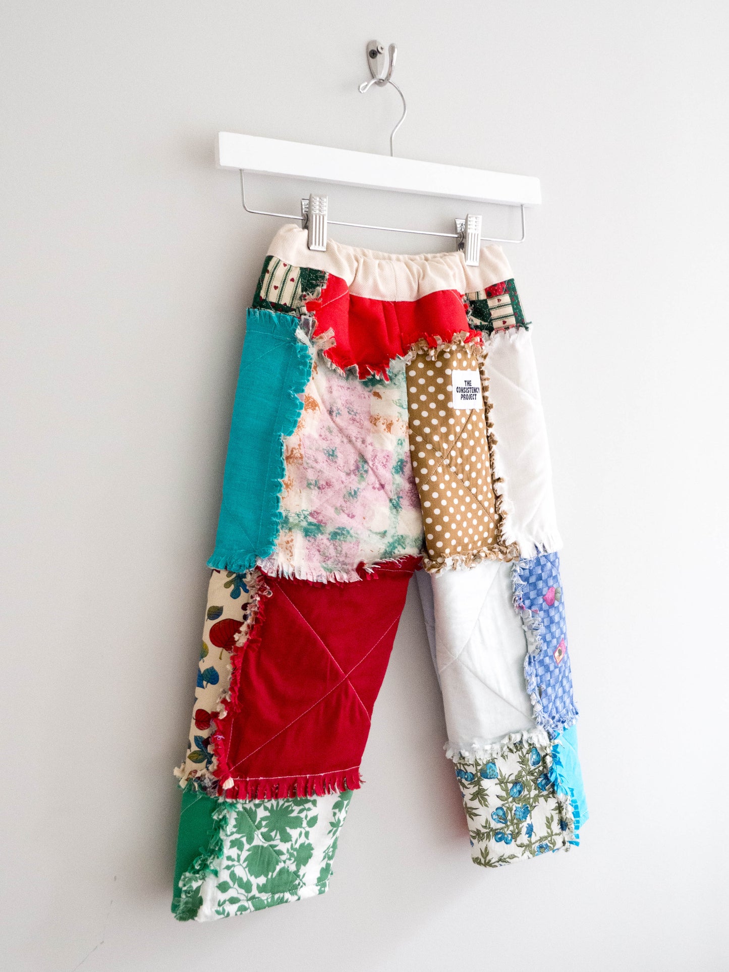 TCP MINI (SIZE 4) - Reworked Vintage Quilted Pants, Fringe Patchwork (A)