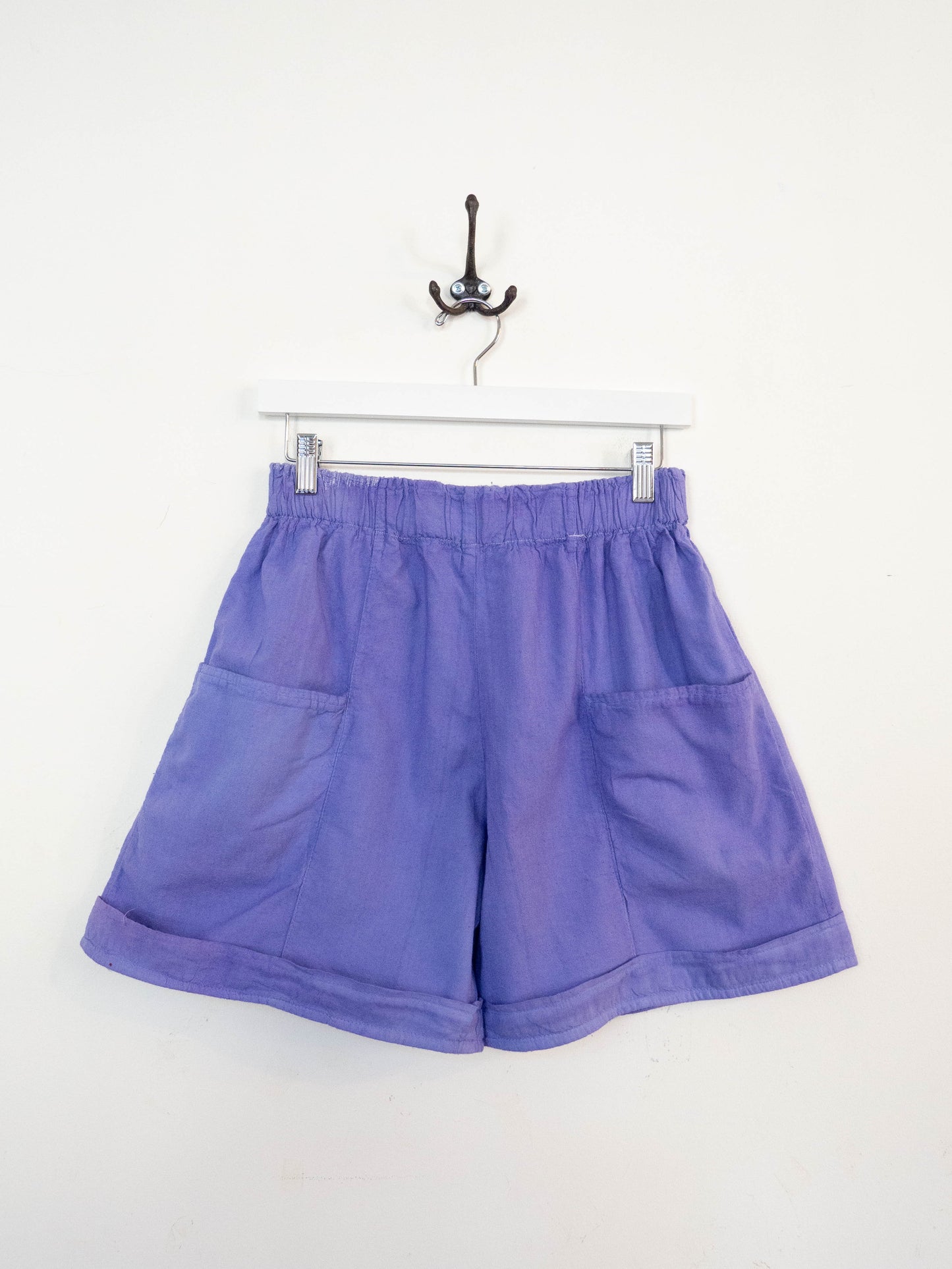 Deadstock Cotton/Linen Elastic Waist Shorts - Lilac (XS)
