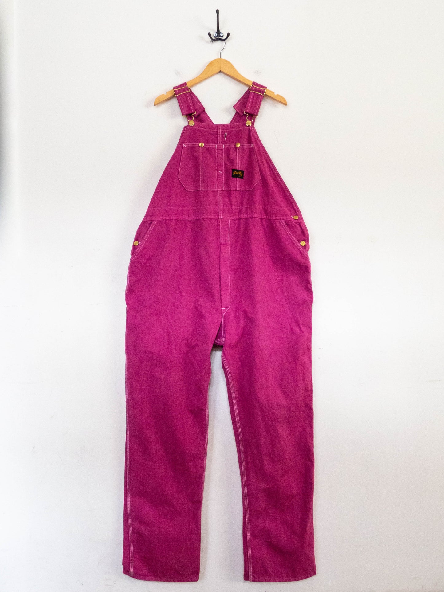 Vintage Deadstock Stan Ray Overalls in Fuchsia (Multiple Sizes)