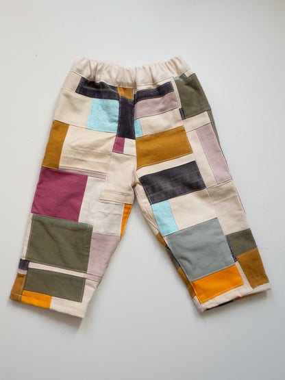 TCP MINI (SIZE 1) - Reworked Organic Patchwork Pants - Multi Color with Corduroy