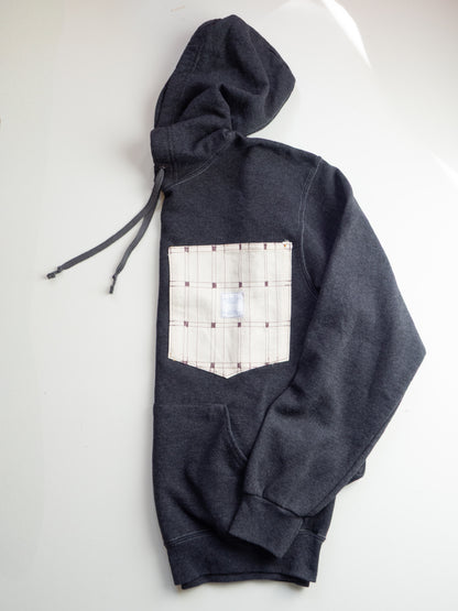 Reworked Pocket Hoodie (Size S) - Brown Checker Pattern