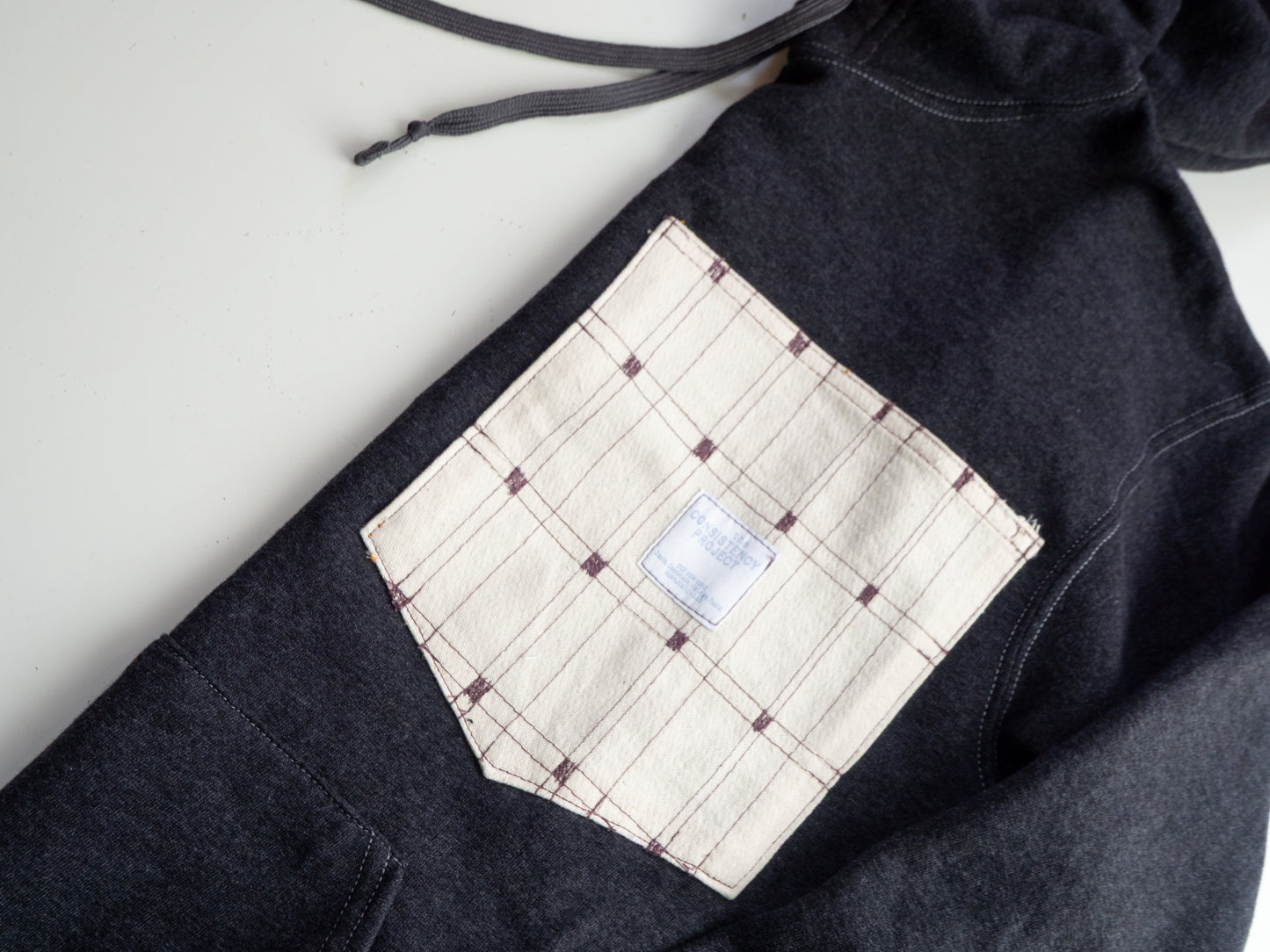 Reworked Pocket Hoodie (Size S) - Brown Checker Pattern