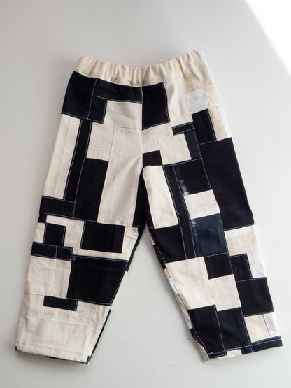 TCP MINI (SIZE 4) - Reworked Organic Patchwork Pants - Black