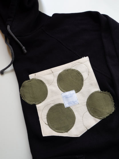 Reworked Pocket Hoodie (Size S) - Green Polka Dots