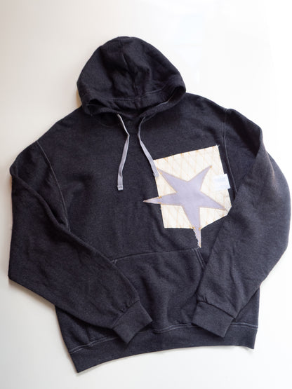 Reworked Pocket Hoodie (Size S/M) - Purple and Gold Star Design