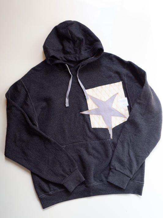 Reworked Pocket Hoodie (Size S/M) - Purple and Gold Star Design