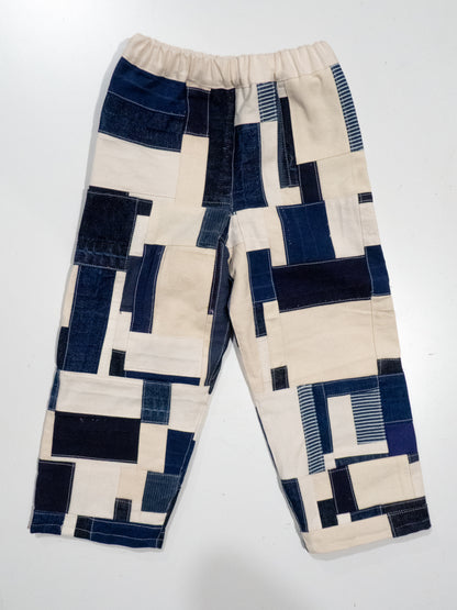 TCP MINI (SIZE 5) - Reworked Organic Patchwork Pants - Blue and Denim
