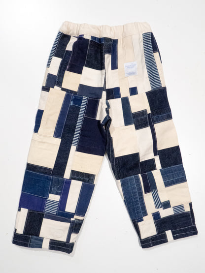 TCP MINI (SIZE 5) - Reworked Organic Patchwork Pants - Blue and Denim