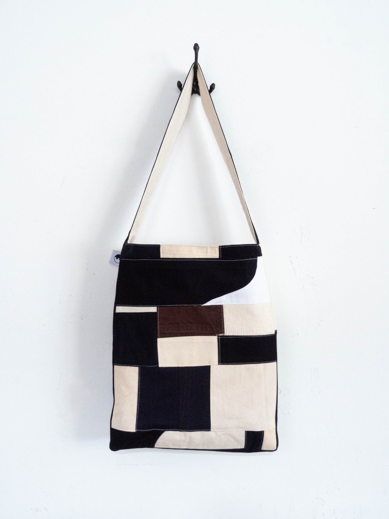 MARKET TOTE - PATCHWORK REROLL - BLACK & NEUTRALS CANVAS (3 of 12)