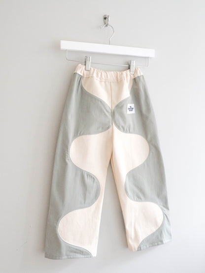 TCP MINI (SIZE 5) - Reworked Wavy Pants, SAGE & CREAM