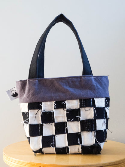 TCP Mini Bag Tote - Woven Checkerboard - B&W