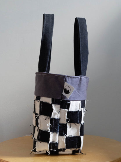 TCP Mini Bag Tote - Woven Checkerboard - B&W