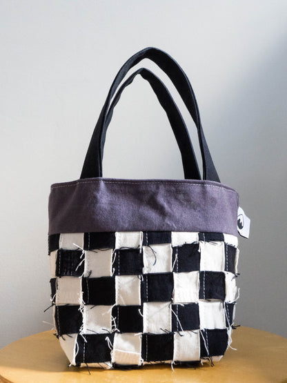 TCP Mini Bag Tote - Woven Checkerboard - B&W