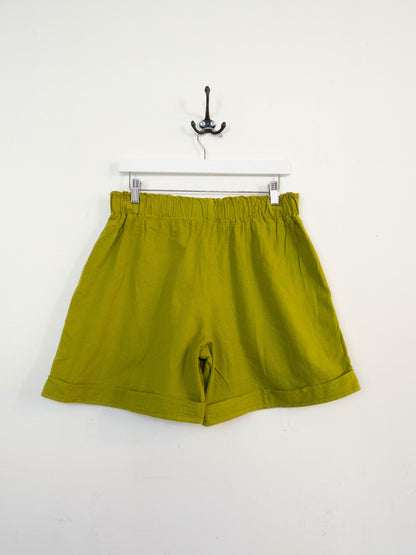 Deadstock Cotton/Linen Elastic Waist Shorts - Avocado (Multiple Sizes)