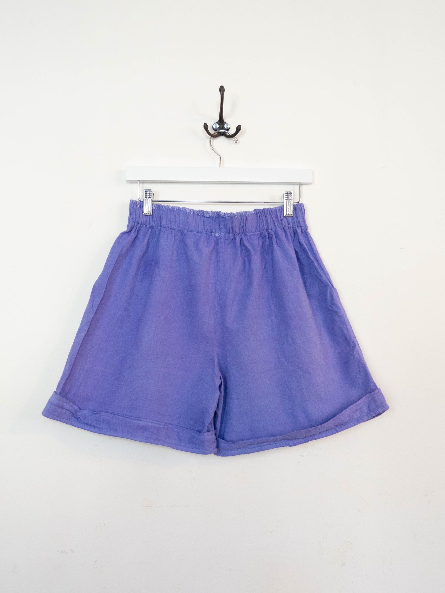 Deadstock Cotton/Linen Elastic Waist Shorts - Lilac (XS)