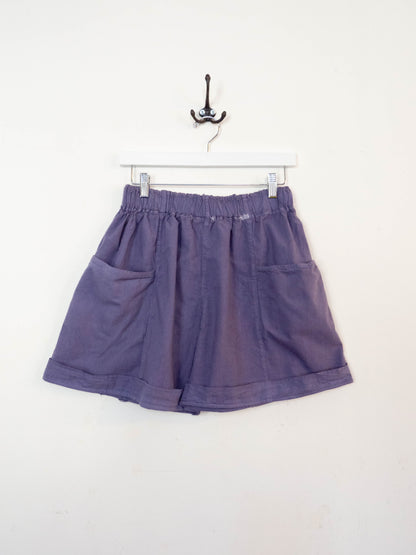 Deadstock Cotton/Linen Elastic Waist Shorts - Grey (XS)