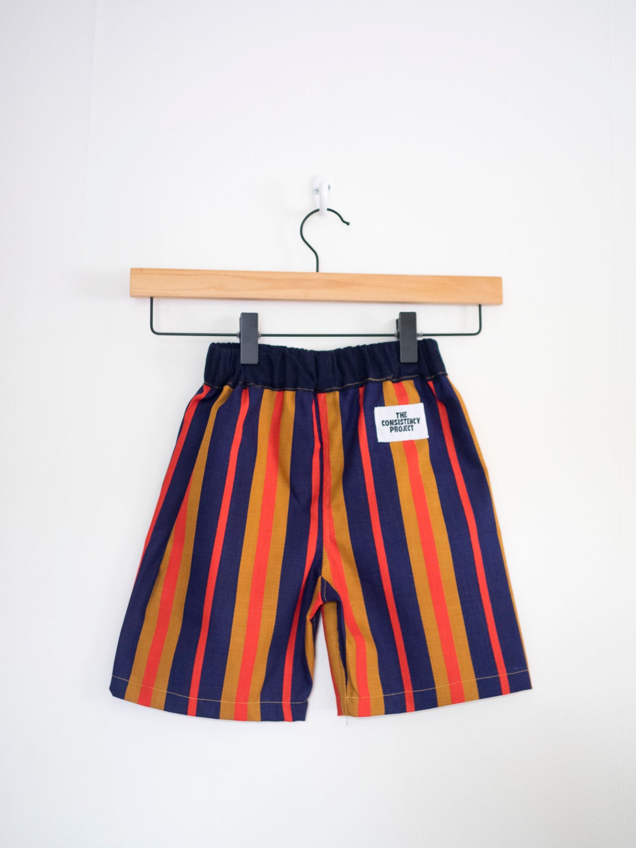 (Multiple Sizes) - Tri Color Stripes, Vintage Fabric - TCP Mini Bermuda Shorts